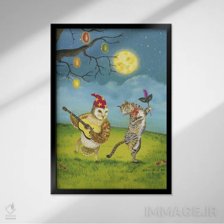 تابلو دکوراتیو در نور ماه اثر جانا واشتی - نمای قابدار مشکی