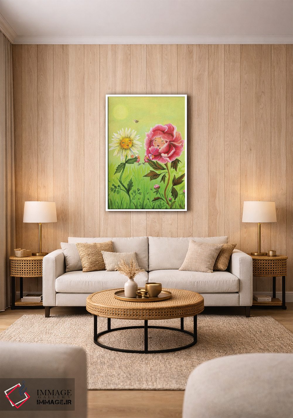تابلو دکوراتیو گل های ساعت خوش اثر جانا واشتی - D1W