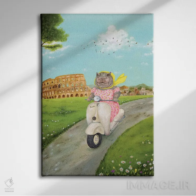 تابلو دکوراتیو دلورس در رم اثر جانا واشتی - نمای روبهرو روی دیوار