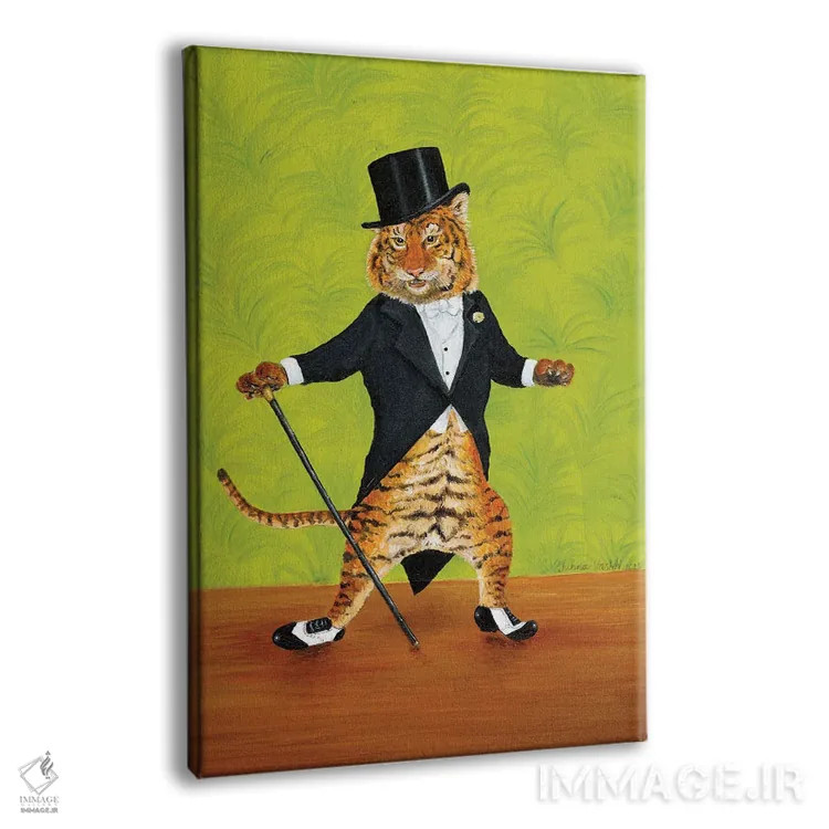 تابلو دکوراتیو ببر ضربه زن اثر جانا واشتی - نمای پرسپکتیو محصول