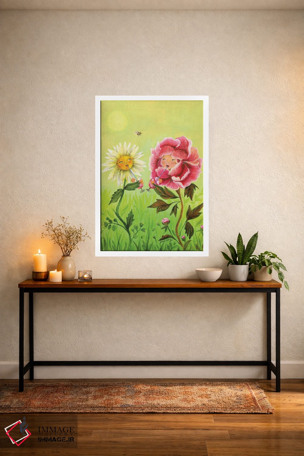 تابلو دکوراتیو گل های ساعت خوش اثر جانا واشتی - D3W