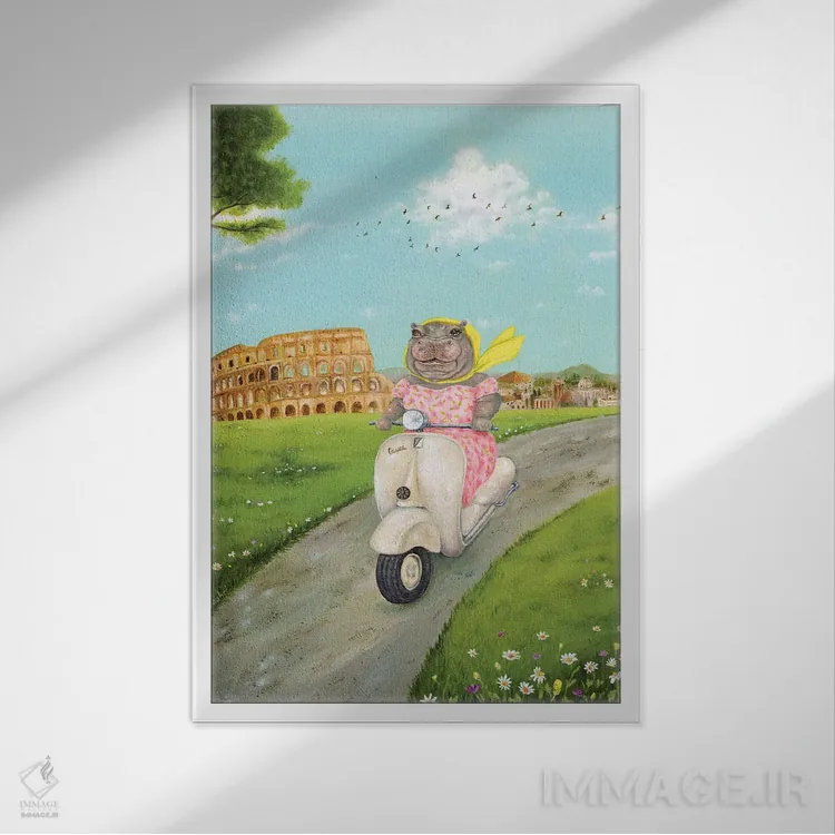 تابلو دکوراتیو دلورس در رم اثر جانا واشتی - نمای قابدار سفید