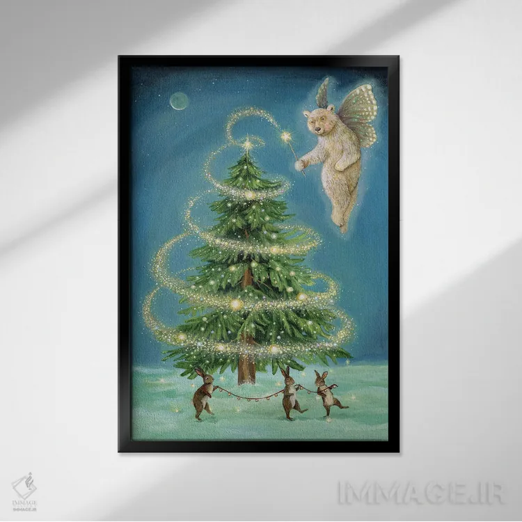 تابلو دکوراتیو پری انقلاب خورشیدی اثر جانا واشتی - نمای قابدار مشکی