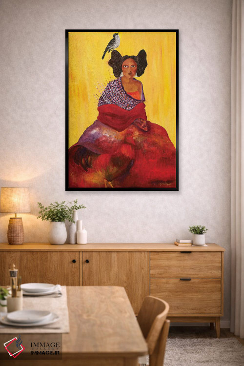 تابلو دکوراتیو The Mockingbird and The Maiden,خروس، مرغ مقلد و دوشیزه اثر جانا واشتی - D5B