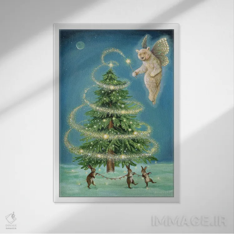 تابلو دکوراتیو پری انقلاب خورشیدی اثر جانا واشتی - نمای قابدار سفید