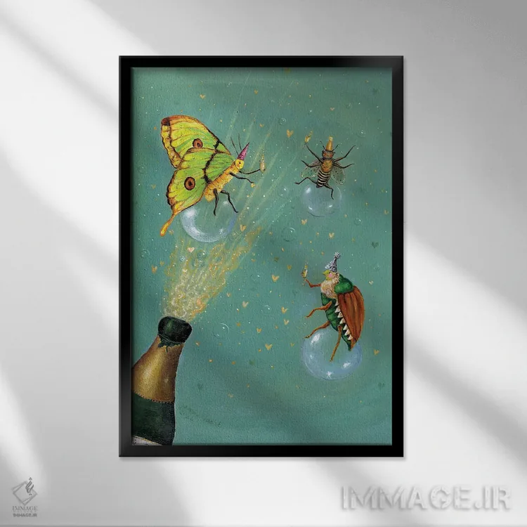 تابلو دکوراتیو کمی جوشش اثر جانا واشتی - نمای قابدار مشکی