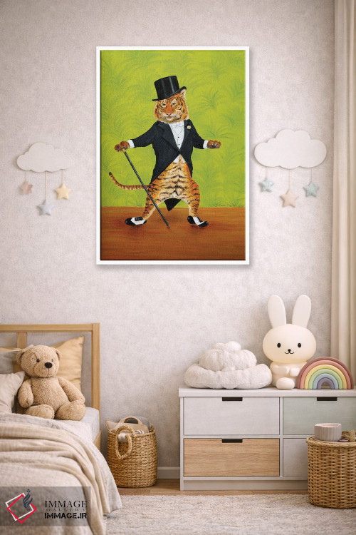 تابلو دکوراتیو ببر ضربه زن اثر جانا واشتی - D4W