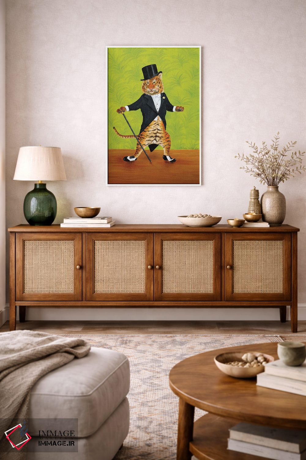 تابلو دکوراتیو ببر ضربه زن اثر جانا واشتی - D3W