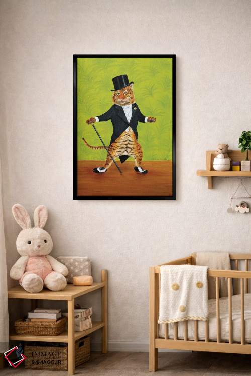 تابلو دکوراتیو ببر ضربه زن اثر جانا واشتی - D5B