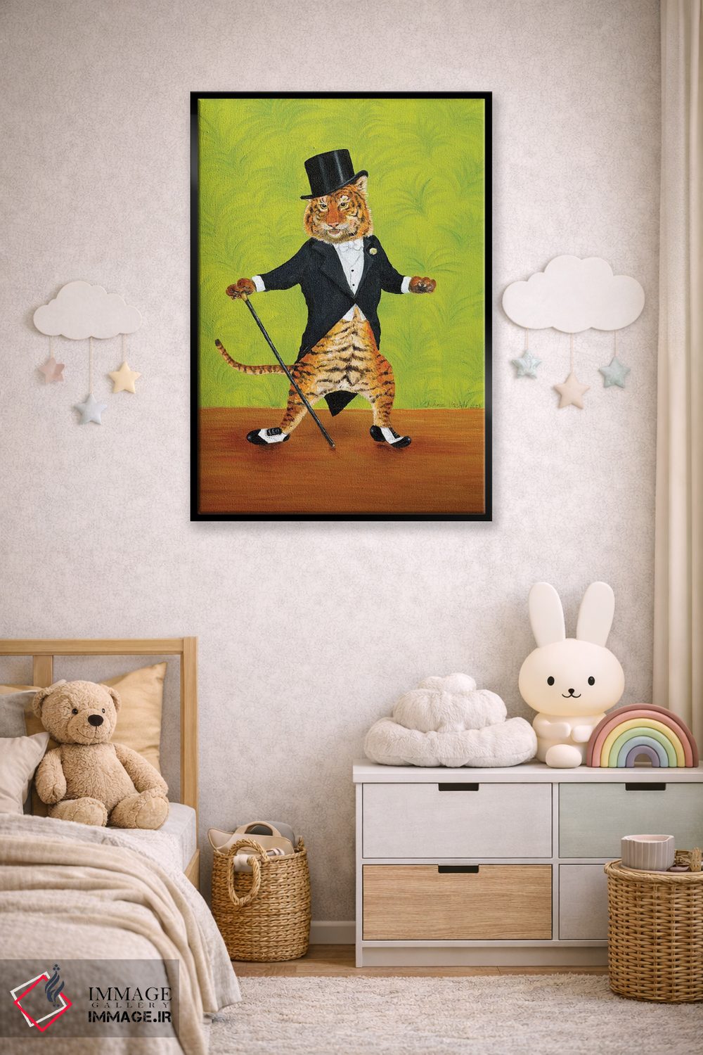 تابلو دکوراتیو ببر ضربه زن اثر جانا واشتی - D6B