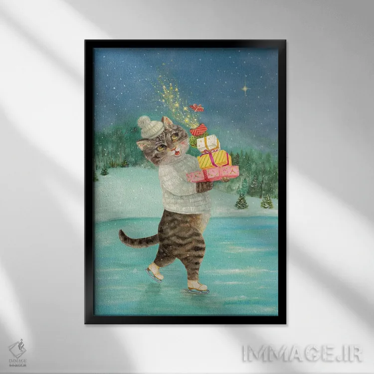 تابلو دکوراتیو شلوغی تعطیلات اثر جانا واشتی - نمای قابدار مشکی