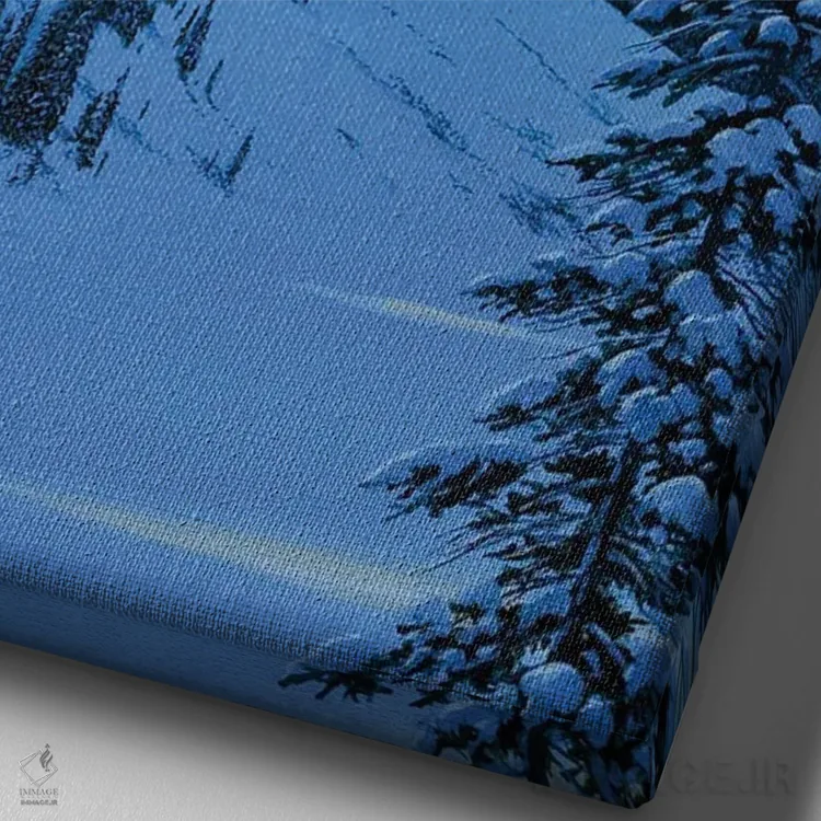 تابلو دکوراتیو نور زمستانی اثر جیک وندن برینگک - نمای نزدیک بافت بوم