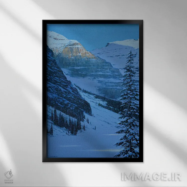 تابلو دکوراتیو نور زمستانی اثر جیک وندن برینگک - نمای قابدار مشکی