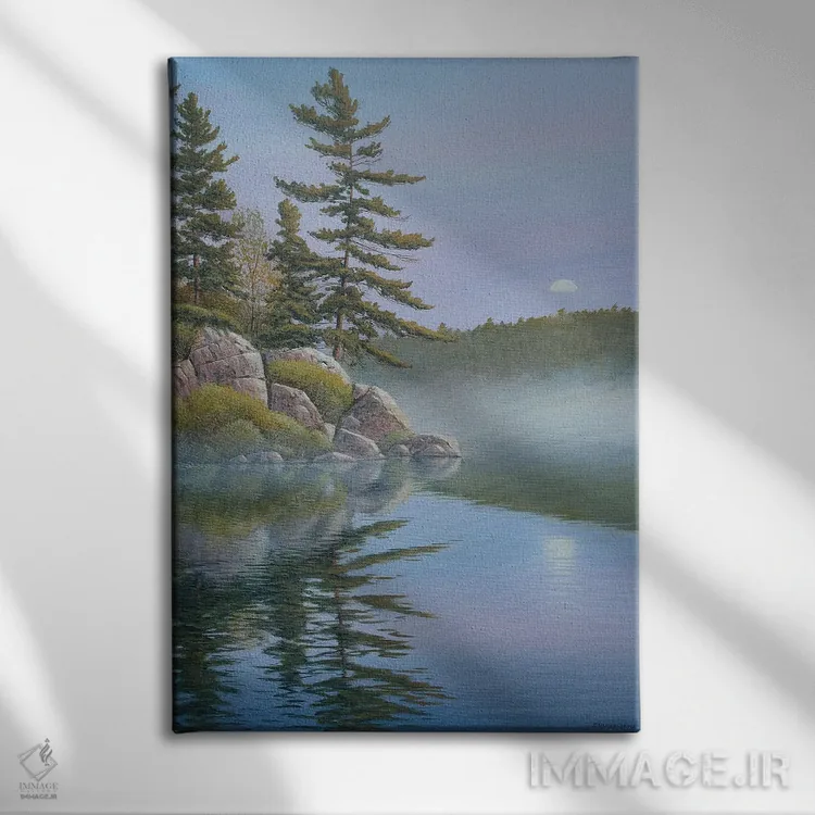 تابلو دکوراتیو بازتاب آرام اثر جیک وندن برینگک - نمای روبهرو روی دیوار