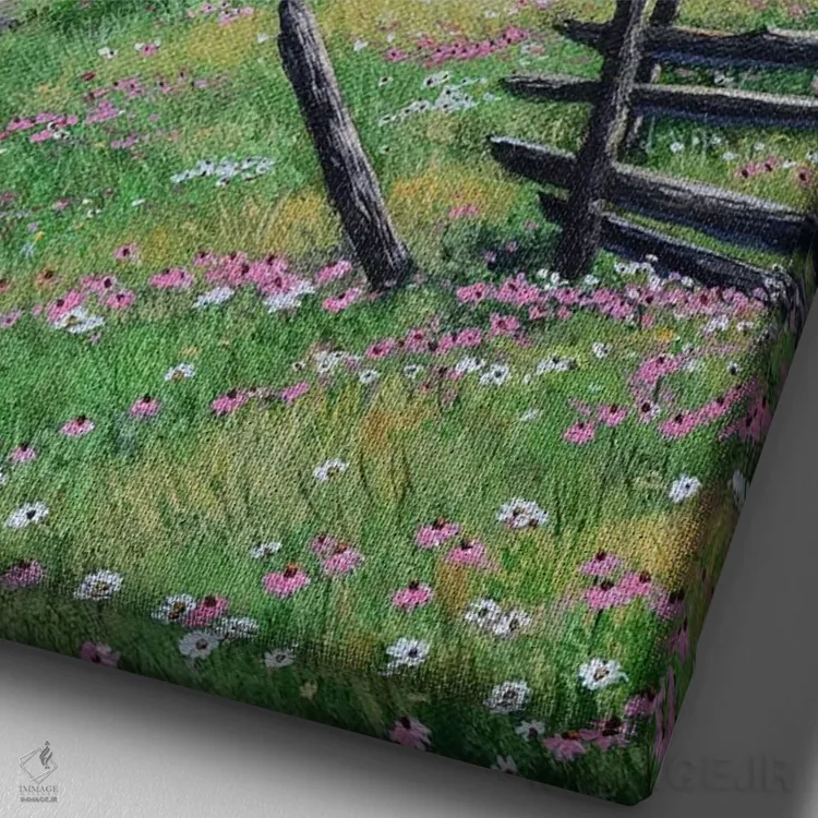 تابلو دکوراتیو در یک صبح تابستانی اثر جیک وندن برینگک - نمای نزدیک بافت بوم