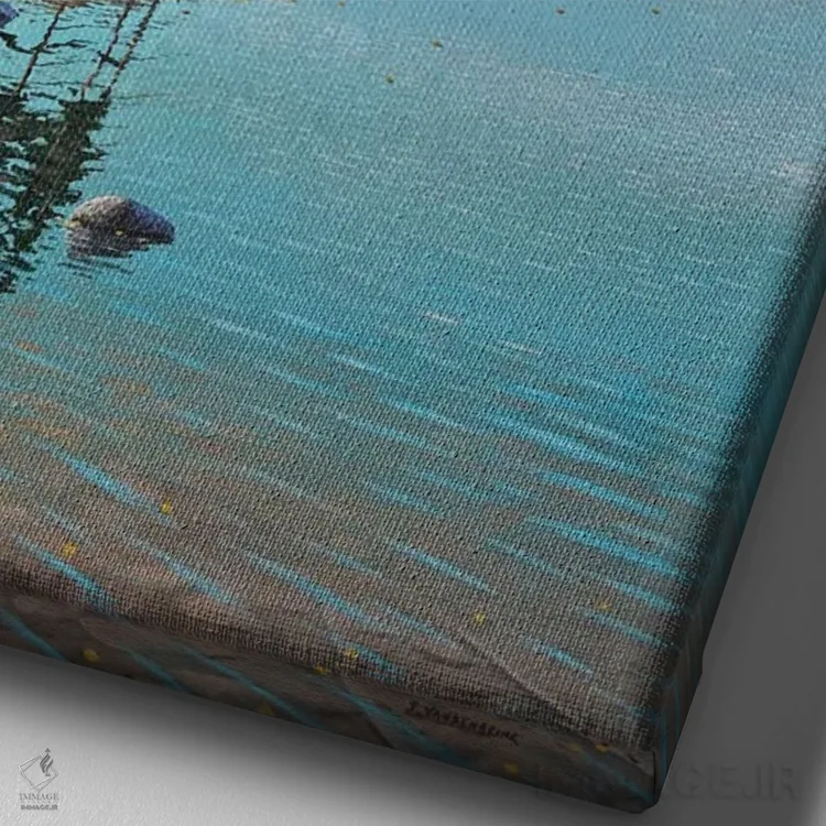 تابلو دکوراتیو یک صبح زیبای پاییزی اثر جیک وندن برینگک - نمای نزدیک بافت بوم