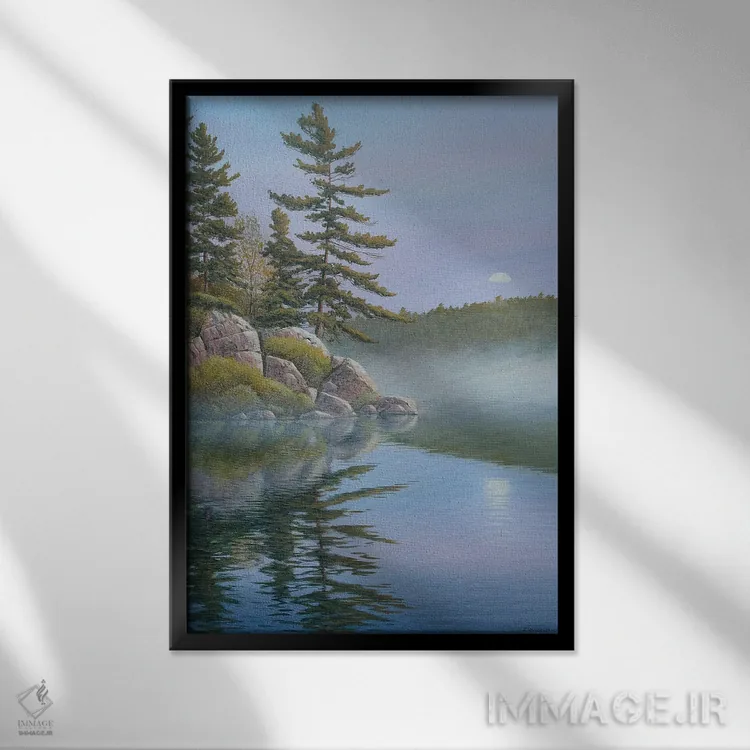 تابلو دکوراتیو بازتاب آرام اثر جیک وندن برینگک - نمای قابدار مشکی