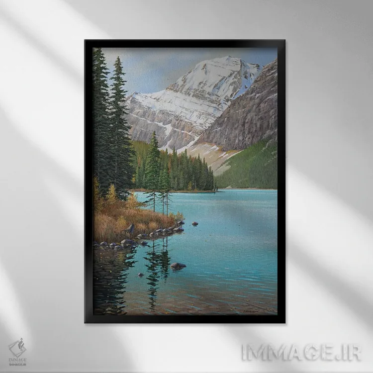 تابلو دکوراتیو یک صبح زیبای پاییزی اثر جیک وندن برینگک - نمای قابدار مشکی