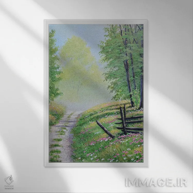 تابلو دکوراتیو در یک صبح تابستانی اثر جیک وندن برینگک - نمای قابدار سفید