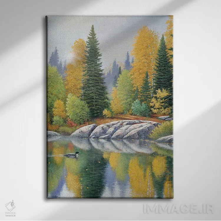 تابلو دکوراتیو در هوای پاییزی اثر جیک وندن برینگک - نمای روبهرو روی دیوار