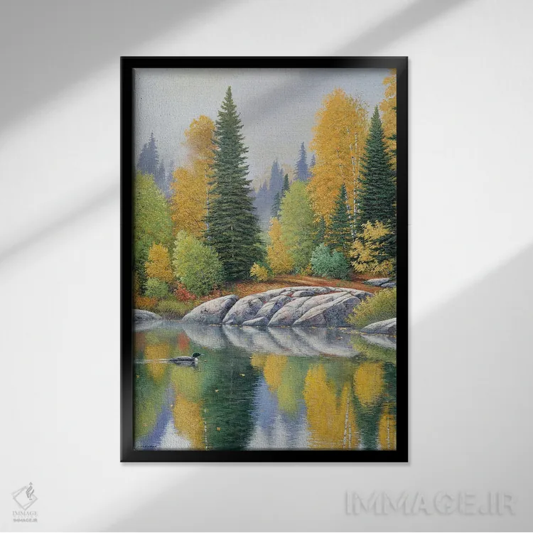 تابلو دکوراتیو در هوای پاییزی اثر جیک وندن برینگک - نمای قابدار مشکی