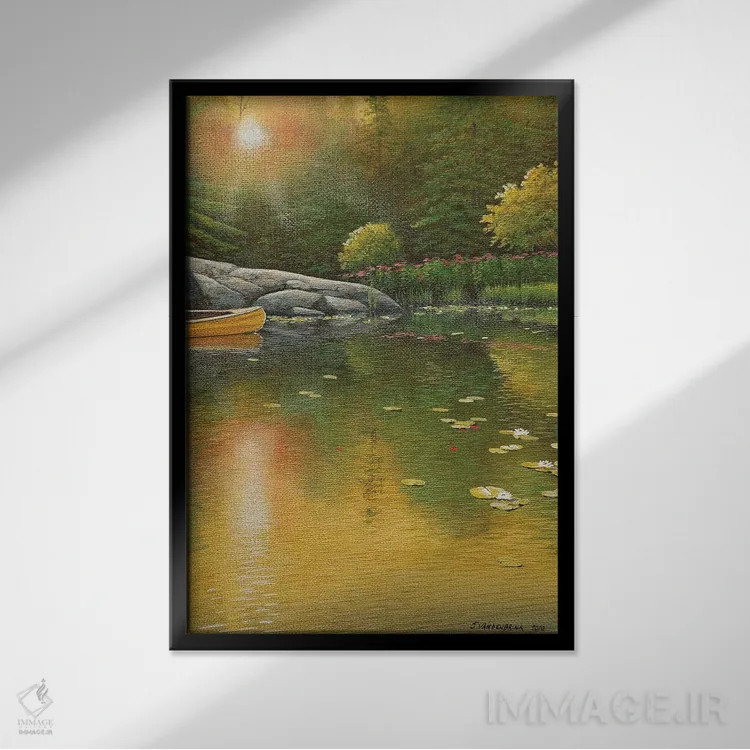 تابلو دکوراتیو طلوع تابستانی اثر جیک وندن برینگک - نمای قابدار مشکی