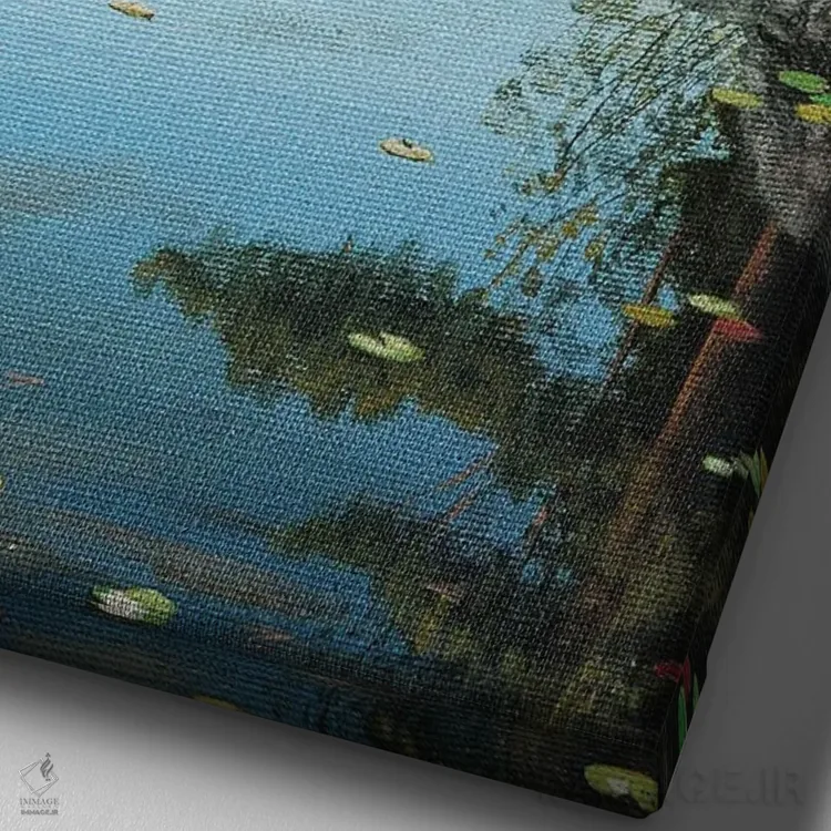 تابلو دکوراتیو تابش غروب اثر جیک وندن برینگک - نمای نزدیک بافت بوم