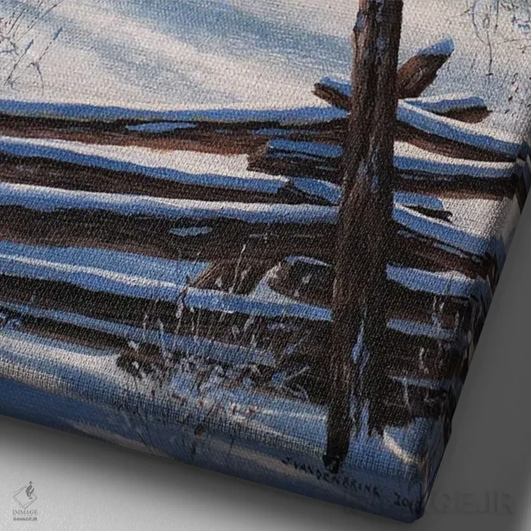 تابلو دکوراتیو پناهگاه آرام اثر جیک وندن برینگک - نمای نزدیک بافت بوم