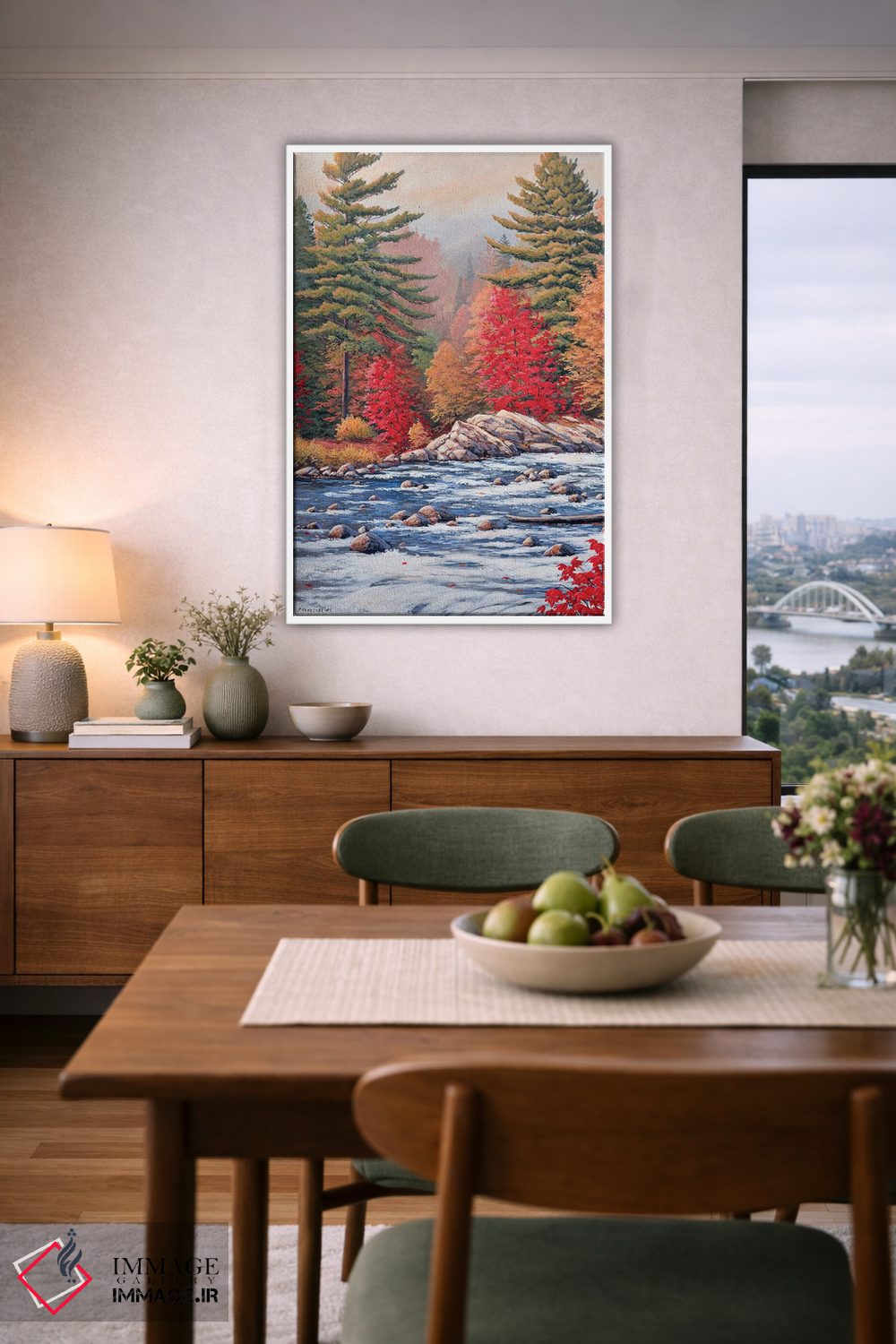 تابلو دکوراتیو افراهای سرخ، آب سفید اثر جیک وندن برینگک - D6W