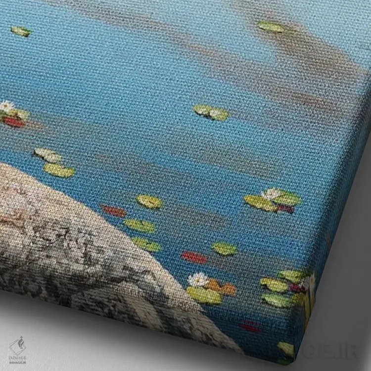 تابلو دکوراتیو ساعت شامگاهی اثر جیک وندن برینگک - نمای نزدیک بافت بوم