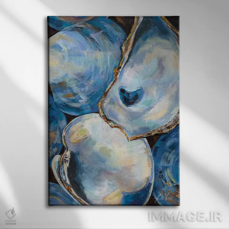 تابلو دکوراتیو صدف های ماتونانک روشن اثر ژانت ورتنتس - نمای روبهرو روی دیوار