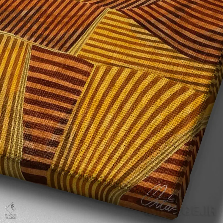 تابلو دکوراتیو با چشمان بسته اثر خاویر اورتاس - نمای نزدیک بافت بوم