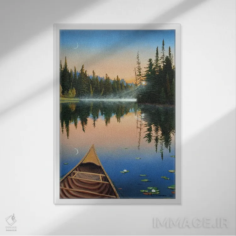 تابلو دکوراتیو نور هدایتگر اثر جیک وندن برینگک - نمای قابدار سفید