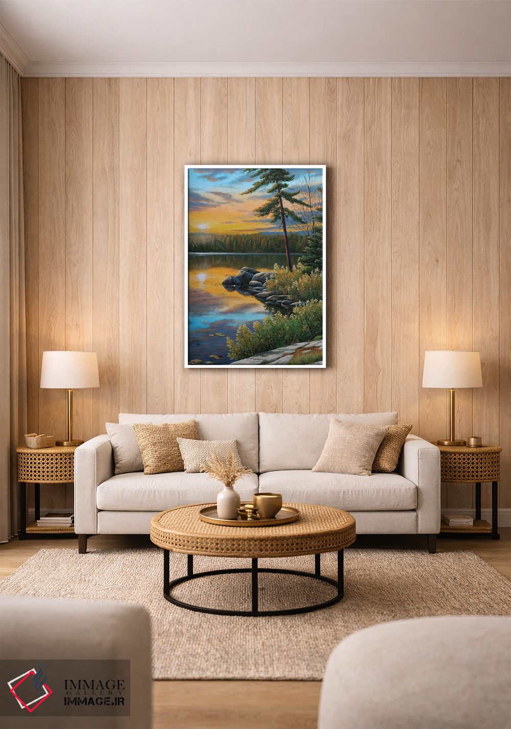 تابلو دکوراتیو انعکاس های غروب اثر جیک وندن برینگک - D1W