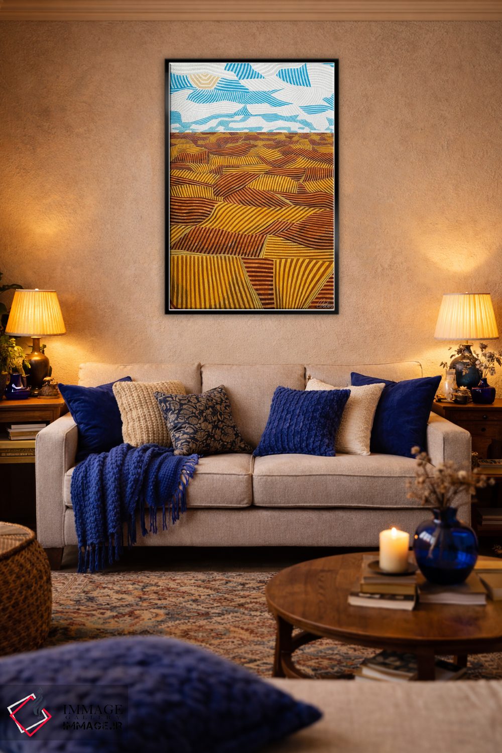 تابلو دکوراتیو با چشمان بسته اثر خاویر اورتاس - D5B