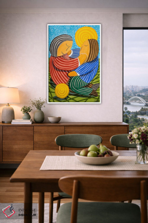 تابلو دکوراتیو دو کودک و یک توپ اثر خاویر اورتاس - D6W