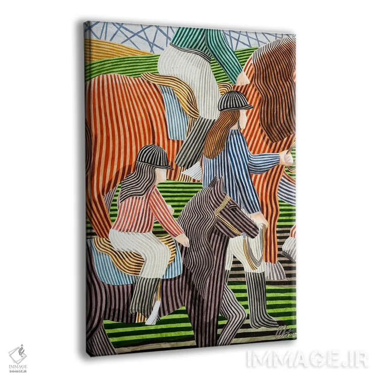 تابلو دکوراتیو صحنه سوارکاری با یک پونی اثر خاویر اورتاس - نمای پرسپکتیو محصول