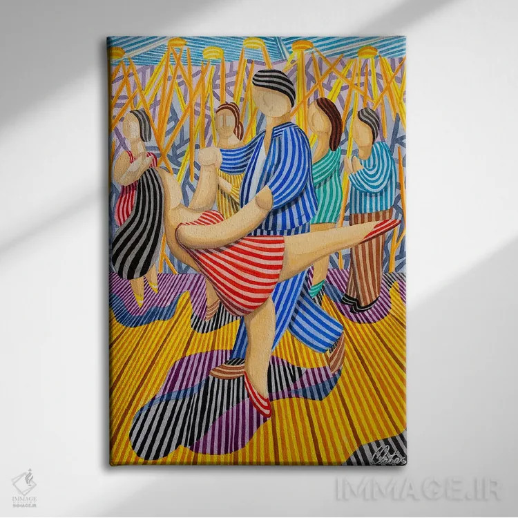 تابلو دکوراتیو سالن رقص اثر خاویر اورتاس - نمای روبهرو روی دیوار