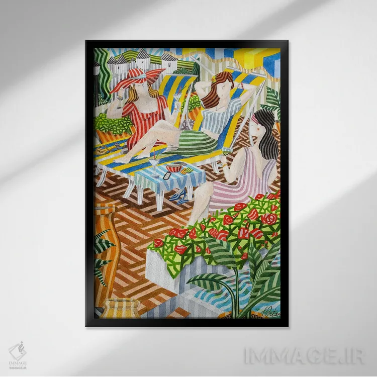 تابلو دکوراتیو روی تراس اثر خاویر اورتاس - نمای قابدار مشکی