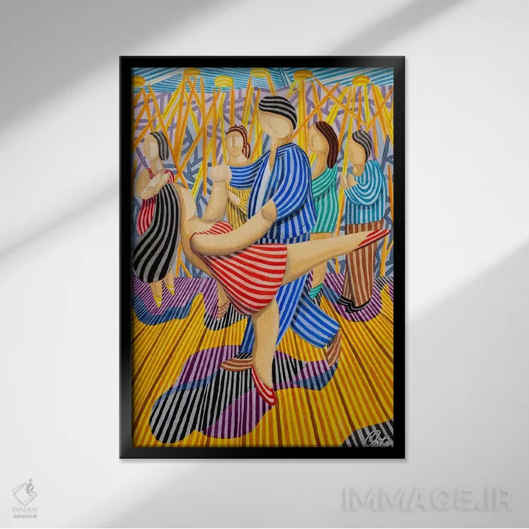 تابلو دکوراتیو سالن رقص اثر خاویر اورتاس - نمای قابدار مشکی
