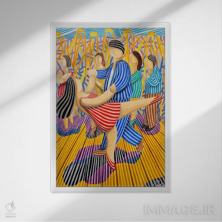 تابلو دکوراتیو سالن رقص اثر خاویر اورتاس - نمای قابدار سفید