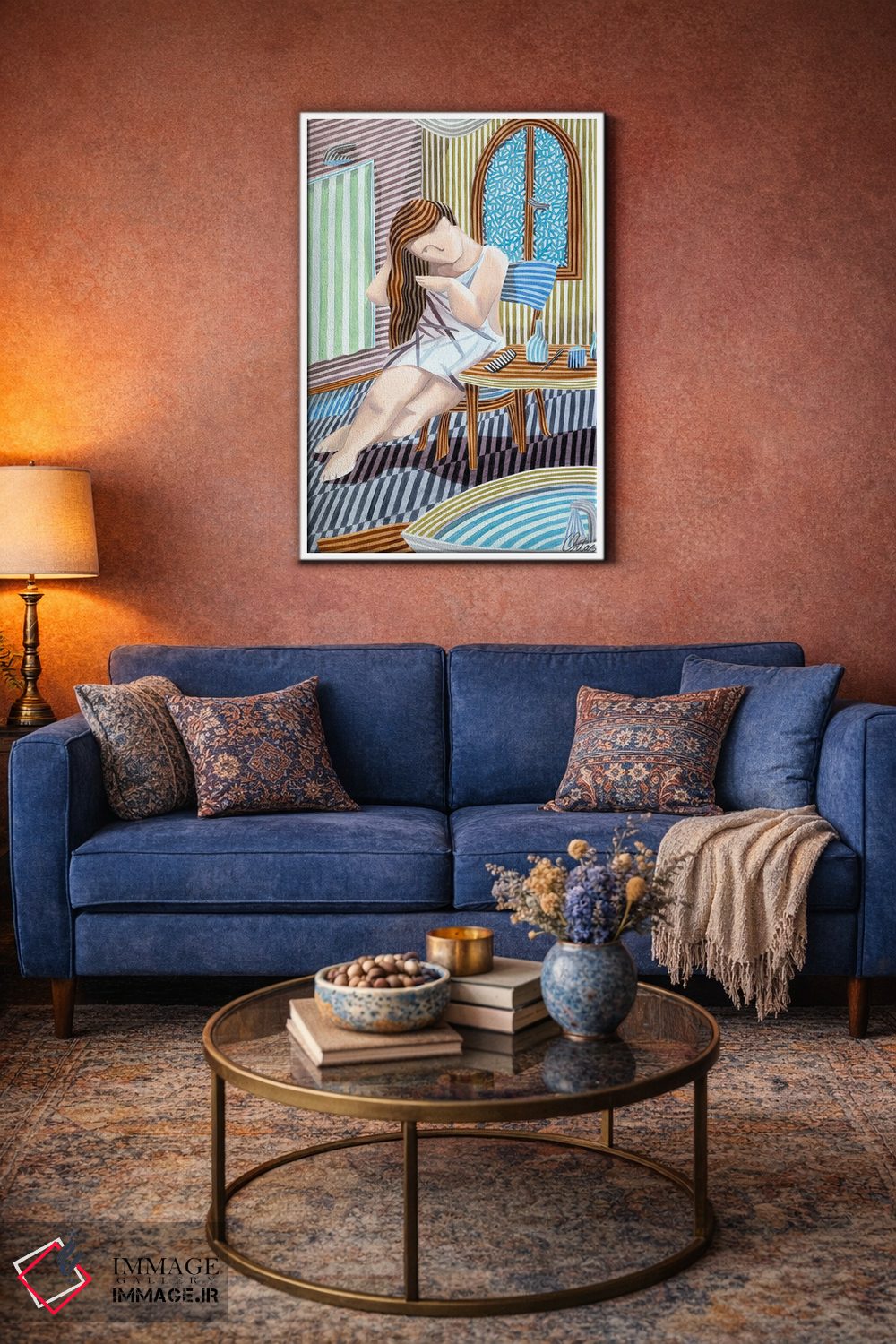 تابلو دکوراتیو زنی در حمام اثر خاویر اورتاس - D4W