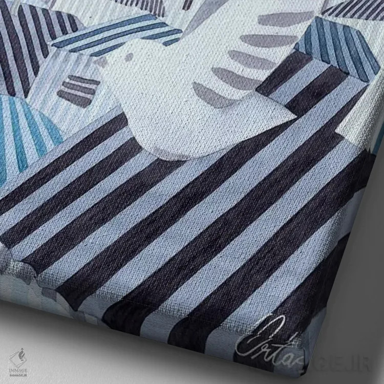 تابلو دکوراتیو پرندگان در حال پرواز اثر خاویر اورتاس - نمای نزدیک بافت بوم