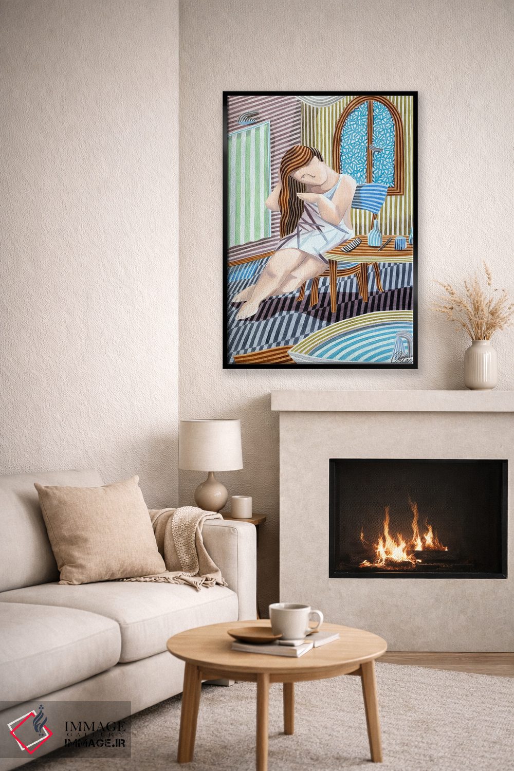 تابلو دکوراتیو زنی در حمام اثر خاویر اورتاس - D6B