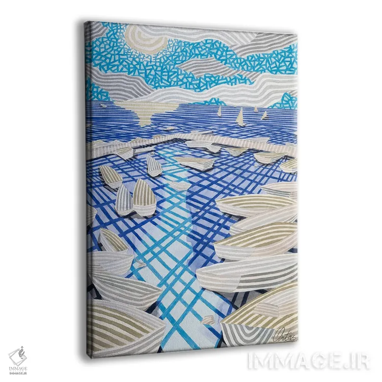 تابلو دکوراتیو یک بندر کوچک اثر خاویر اورتاس - نمای پرسپکتیو محصول