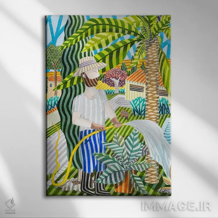 تابلو دکوراتیو باغبان اثر خاویر اورتاس - نمای روبهرو روی دیوار