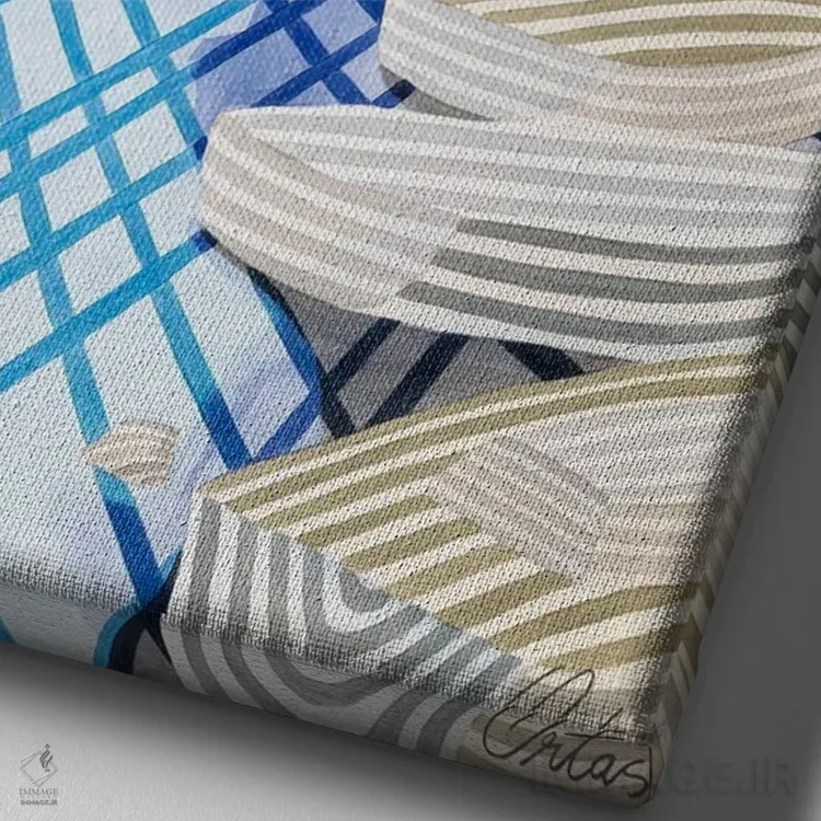 تابلو دکوراتیو یک بندر کوچک اثر خاویر اورتاس - نمای نزدیک بافت بوم