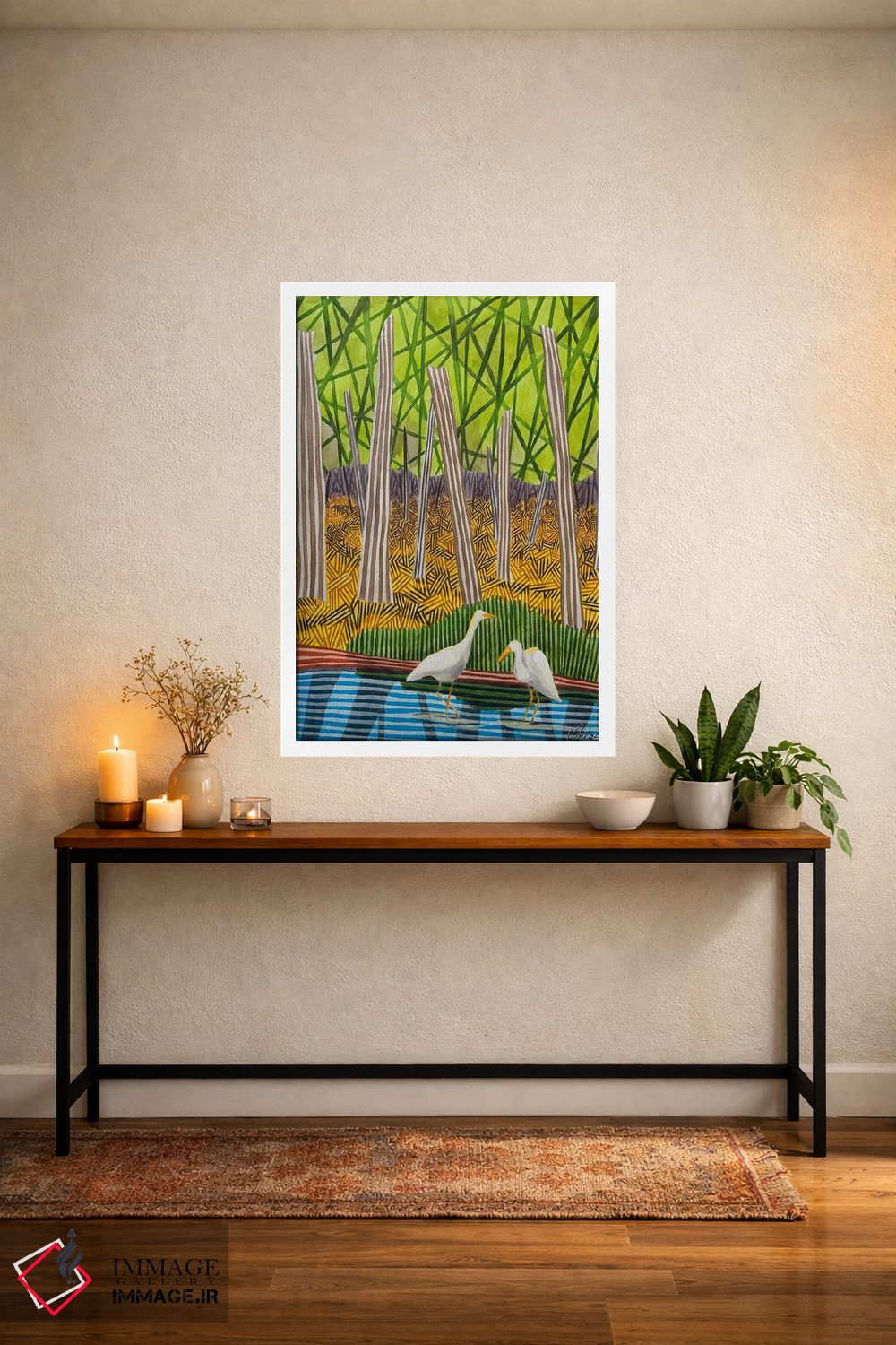 تابلو دکوراتیو دو پرنده در آب اثر خاویر اورتاس - D3W