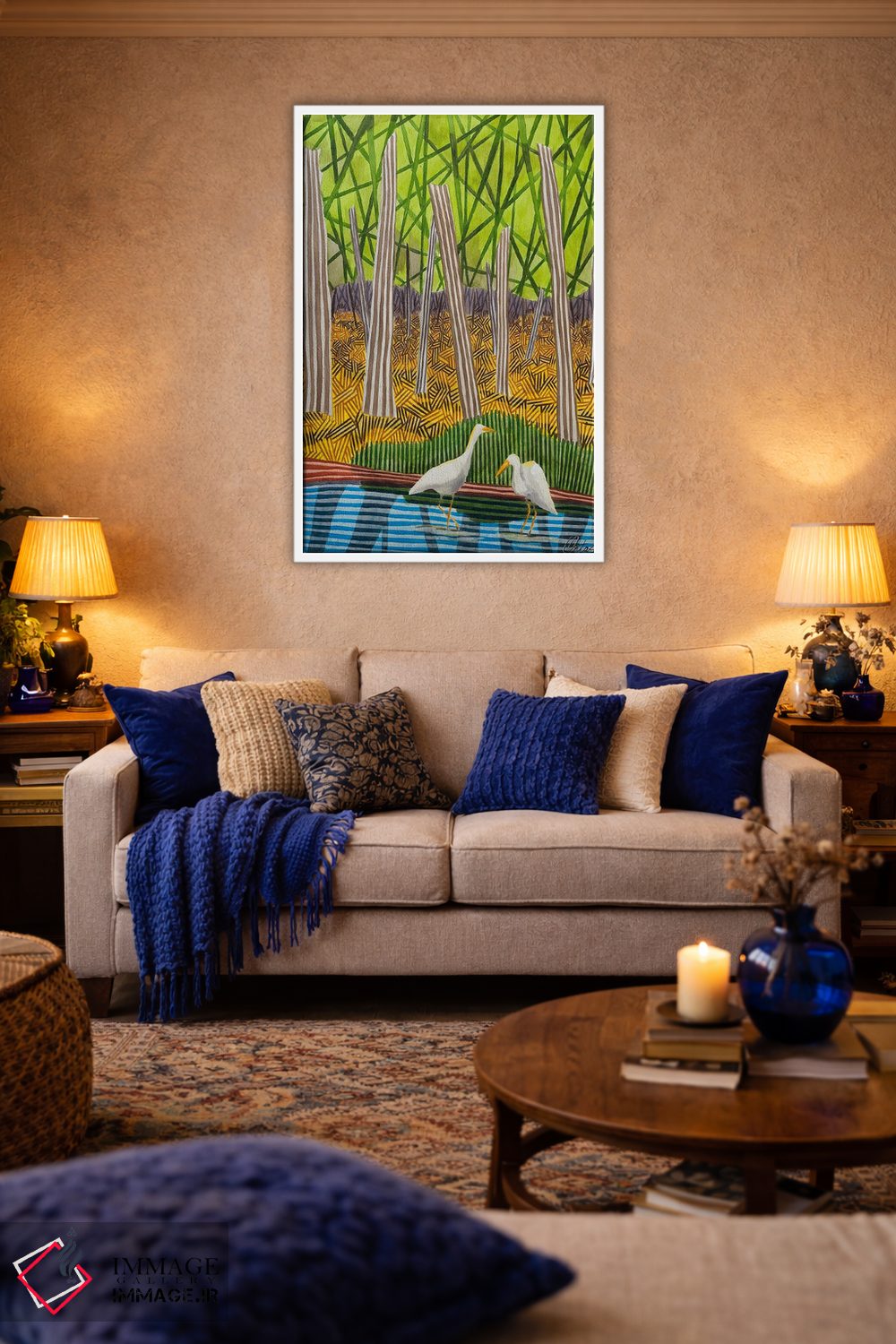 تابلو دکوراتیو دو پرنده در آب اثر خاویر اورتاس - D2W