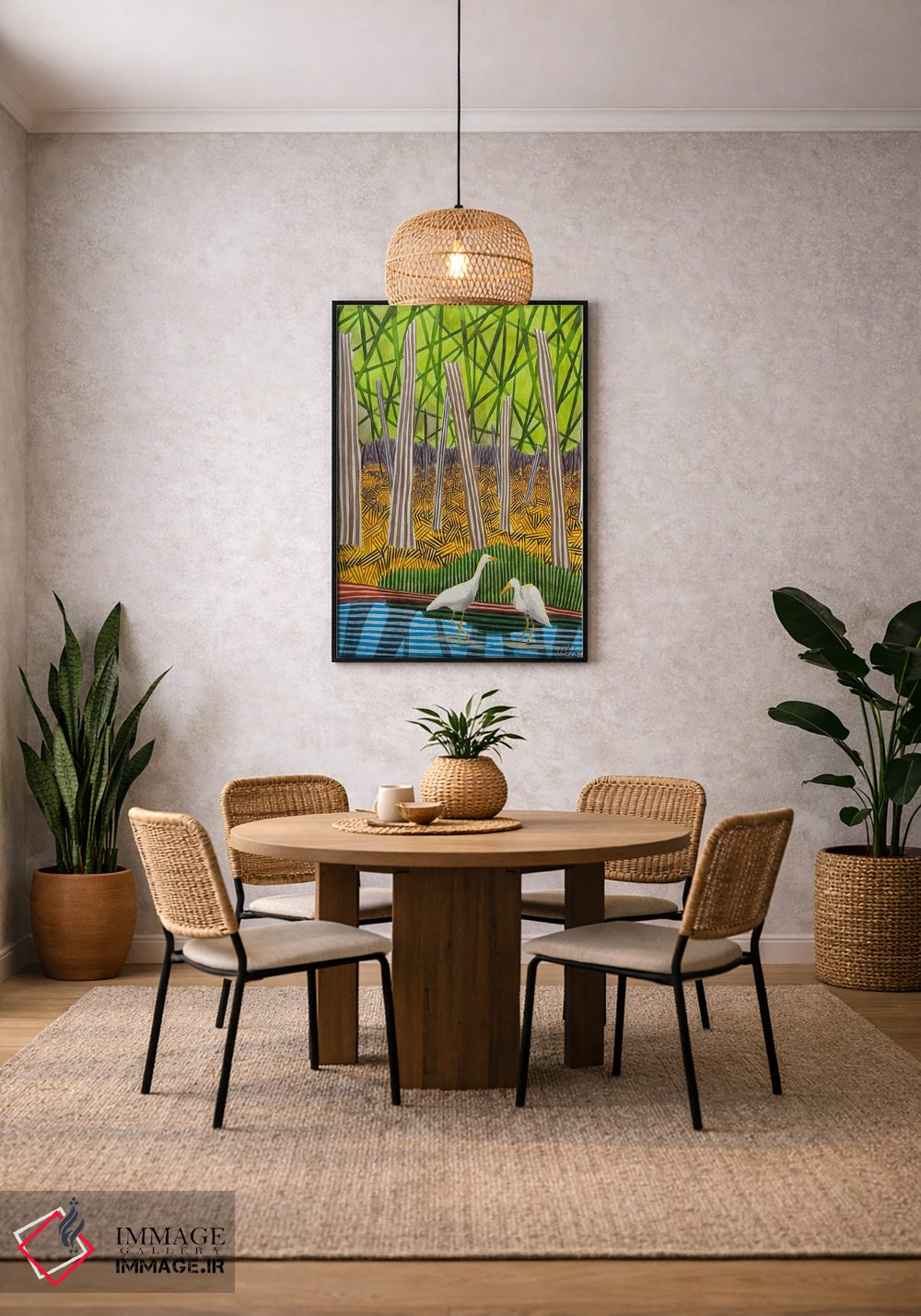 تابلو دکوراتیو دو پرنده در آب اثر خاویر اورتاس - D4B